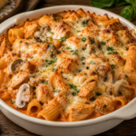 Rigatoni con petti di Pollo e Funghi al Forno (A1, G)